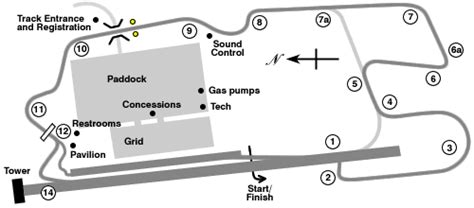 All tracks have uniform line widths. Kansas City Region, Sports Car Club of America