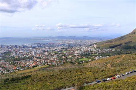 Aerial View Of Cape Town From The Table Mountain South Africa Stock