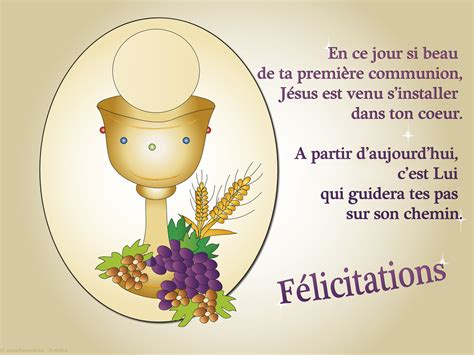 Carte De Felicitation Premiere Communion F