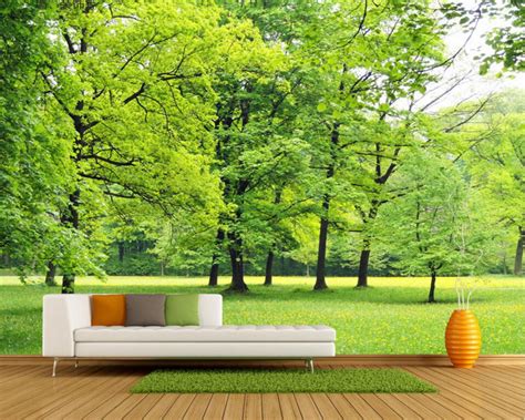 Beibehang Photo Wallpaper Green Trees Landscape Bedroom Living Room Tv