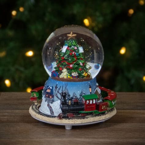 Northlight 625 Rotating Train And Christmas Tree Musical Animated Snow