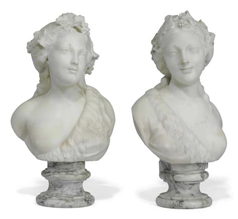 A Pair Of French Marble Busts Of Bacchantes Late 19th Century