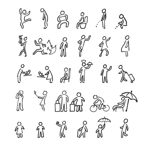 Various Basic Standing Human Man People Body Languages Poses Postures