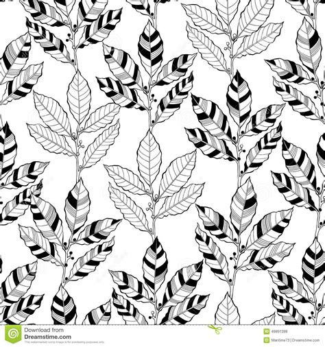 Seamless Abstract Floral Pattern Black And White Illustr Stock