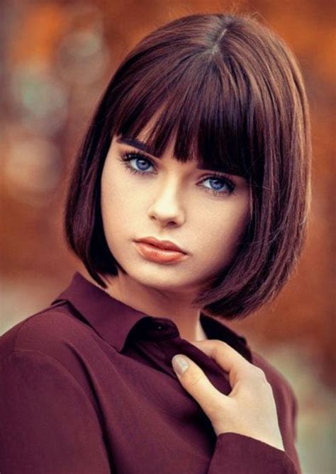 Pin On Blunt Or Classic Bob Haircut With Bangs