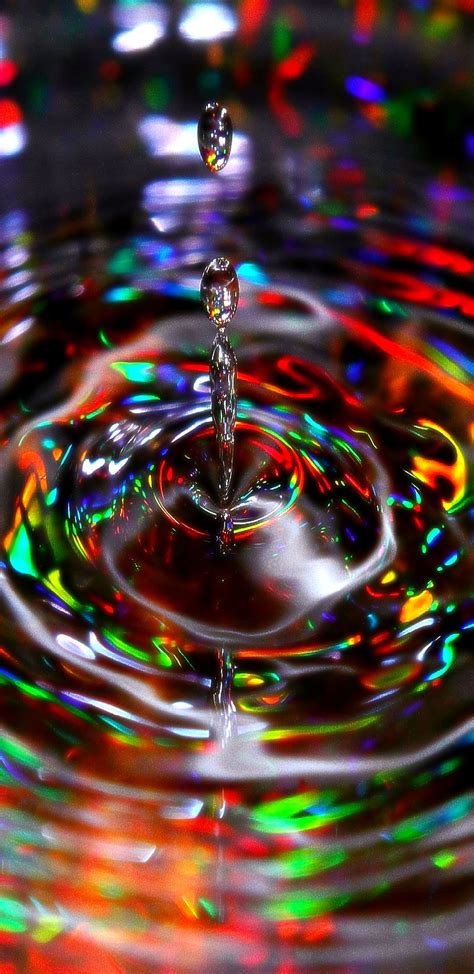 Water Drop Colourful Drop Drops Effects Lights Oil Rainbow
