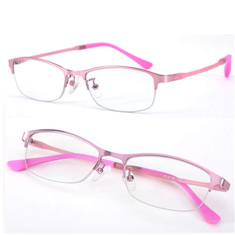 Womens Half Rimless Eyeglasses Frames Meta Andtr90 Spectacles Flexible Rx Able Ebay