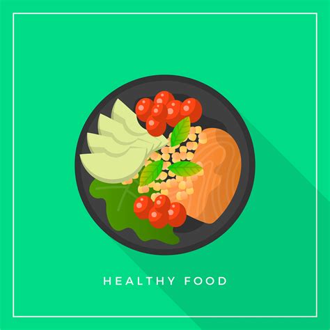 Flat Healthy Meals Food Vector Illustration 454520 Vector Art At Vecteezy