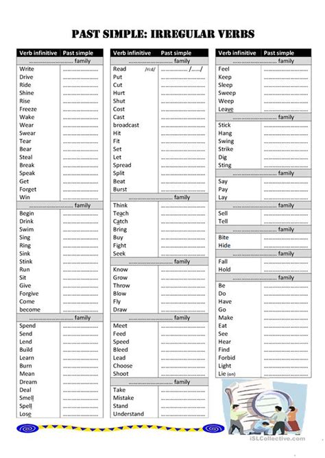 Past Simple Irregular Verbs In Groups English Esl Worksheets For