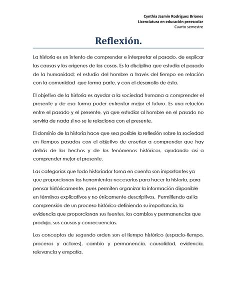 Reflexión Sobre La Historia By Cynthia Rodríguez Issuu