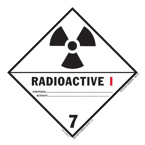 Iata Radioactive I Vinyl Labels 4 X 4