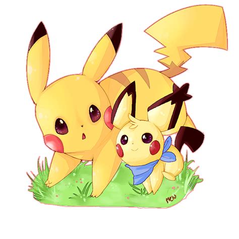 Pikachu And Pichu By Meluuarts On Deviantart