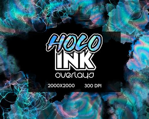 Holographic Ink Overlays Iridescent Alcohol Ink Clipart Etsy