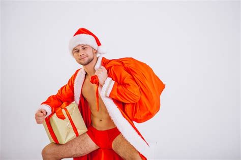 Homem Sexy Santa Isolado No Fundo Branco Foto Gr Tis