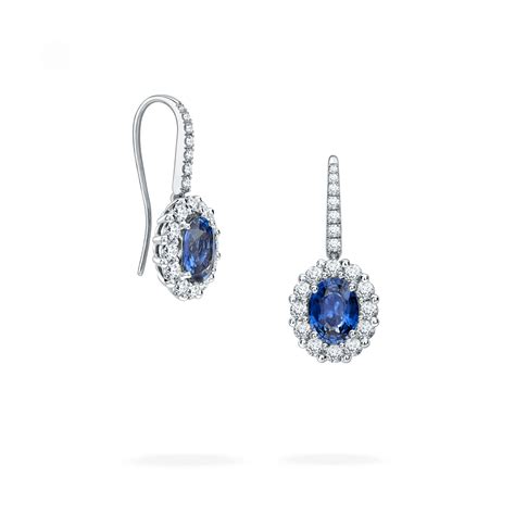 Sapphire Drop Earrings In Platinum With Diamonds Garrard