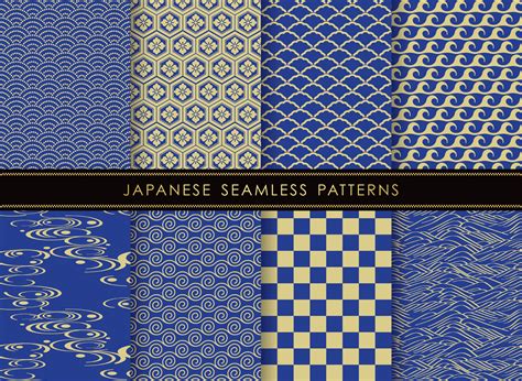 Set Of Japanese Traditional Seamless Patterns 329394 Vector Art At