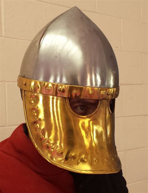 Helmet 6 12th Century Italo Norman Helmet With Brass Face Plate The