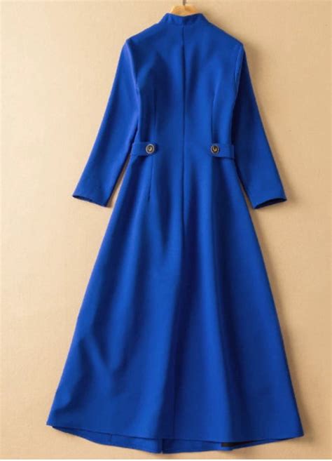 Kate Middleton Royal Blue Coat Dress Occasion Maxi Dress Etsy Uk