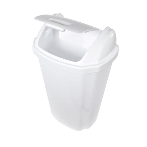 Hefty 135 Gallons White Plastic Kitchen Trash Can With Lid Indoor At