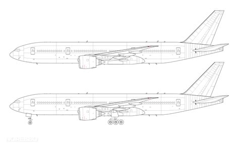 Boeing 777 200 Blank Illustration Templates Norebbo