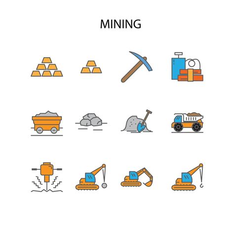 Conjunto De Iconos De Minería 2763750 Vector En Vecteezy