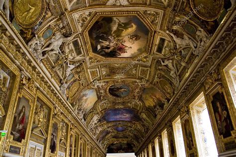 Painting On A Ceiling At The Louvre Museum In Paris Stock Editorial