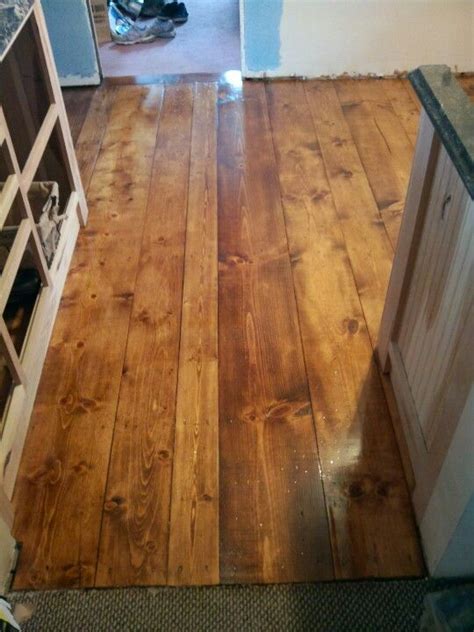 Find the price to rent a sander and diy or. Waterlox pine plank floor (with 1 coat of Varathane ...