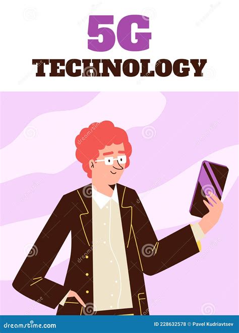 Vector Poster With Advertise Of High Speed Technology 5g Stock Vector