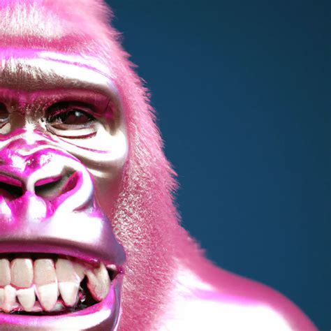 A Pink Gorilla With Golden Teeth 4k Hyperrealistic Openart