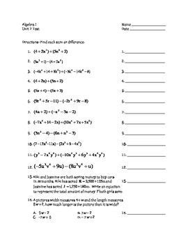 Algebra 2 2020 kuta software llc. Practice Worksheet Adding And Subtracting Polynomials Answer Key - kidsworksheetfun