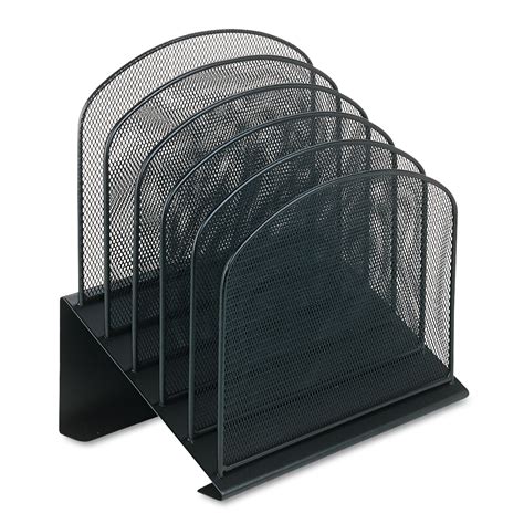 Onyx Mesh Desk Organizer With Tiered Sections 5 Sections