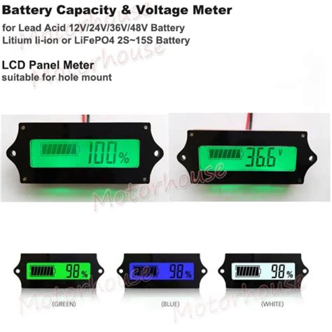 Lead Acid Lithium Li Ion Battery Bms Capacity Level Indicator Lcd Voltage Meter Picclick