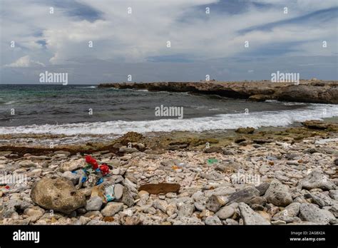Beach Full Of Plastic Items And Trash In Bonaire Caribbean Stock Photo Alamy