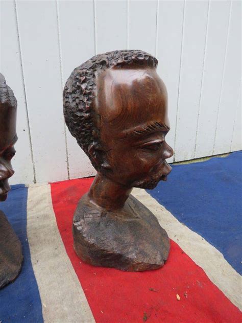 Antique Carved Ebony African Wooden Heads