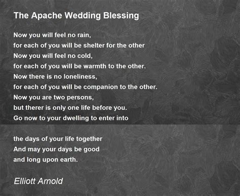 The Apache Wedding Blessing The Apache Wedding Blessing Poem By