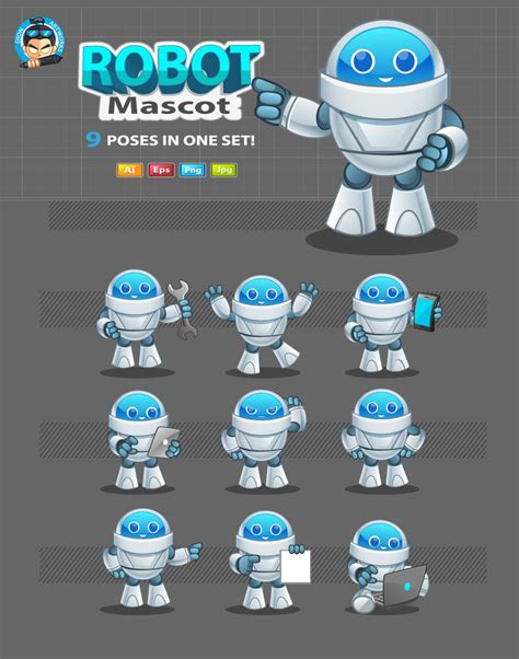 Robot Mascot 2 Technology Illustrations ~ Creative Market