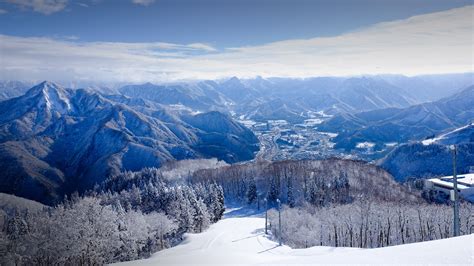Ski Slope And Snowy Mountains Gala Yuzawa Ski Resort Niigata Japan