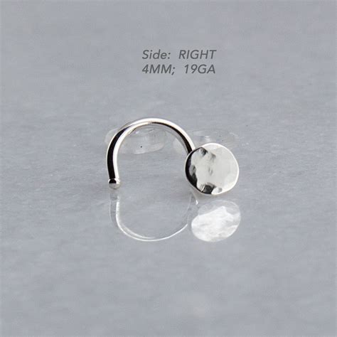 sterling silver hammered nostril screw piercing nose ring etsy nose rings hoop silver nose