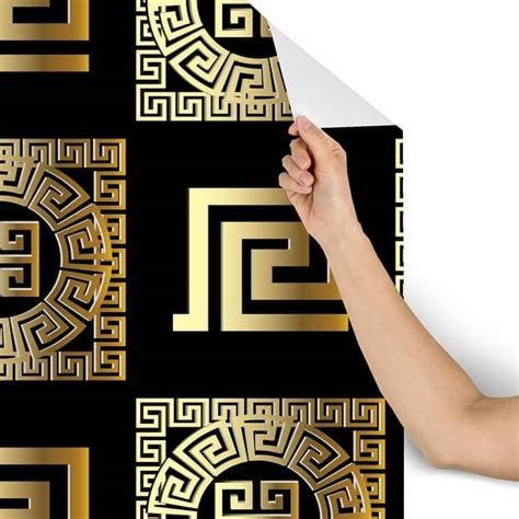Black And Gold Greek Removable Wallpaper 10ft H X 24inch W On