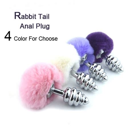 Joowo Anal Plug Rabbit Tail Spiral Design Dildo Butt Plugs Sex Toys