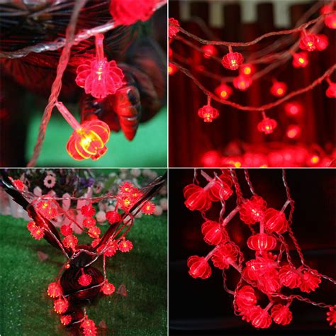 10m 80led Red Lantern String Lights Xmas Party Lamp Waterproof Outdoor