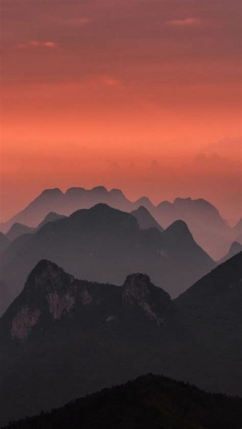 Sunrise In Guilin China Landscape Nature Iphone Wallpaper Iphone