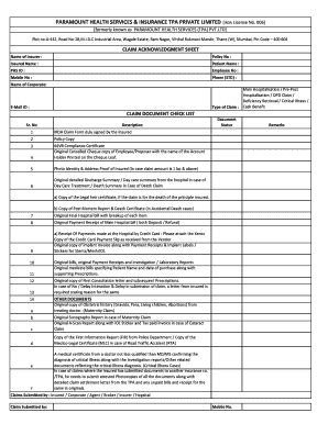 Paramount health services and insurance tpa pvt. Fillable Online Claim-Form-Part-B - Paramount Health Services Fax Email Print - PDFfiller