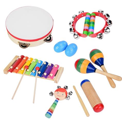 Kritne Musical Toys Toddler Musical Instruments 13 Pcs Wooden