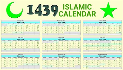 Hijri Calendar 1438 With Gregorian Calendar