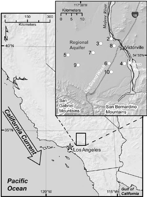 Map Of The Mojave River Basin Study Area Inset And Southwestern U S A