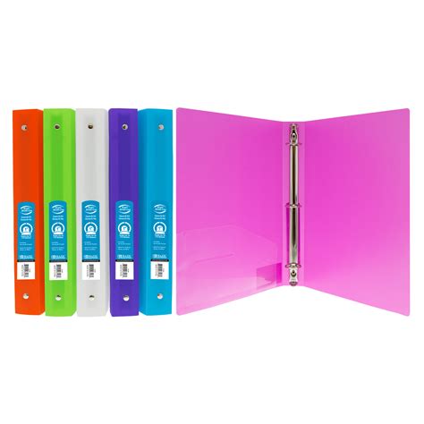 Bazic 3 Ring Binder 1 Poly Binders Matte Color Soft Cover 175 Sheets