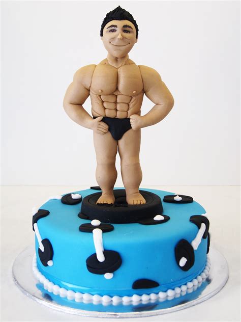 bodybuilder body building themed cake with muscle man topp… artisan cakes by e t flickr