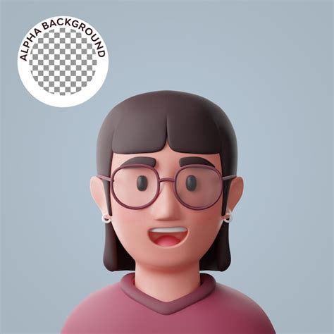 Premium Psd Nerd Woman 3d Illustration Cartoon Character