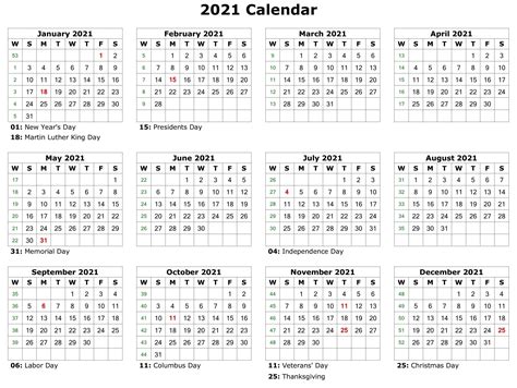 12 Month Free Cute Printable Calendar 2021 2021 Landscape Calendar